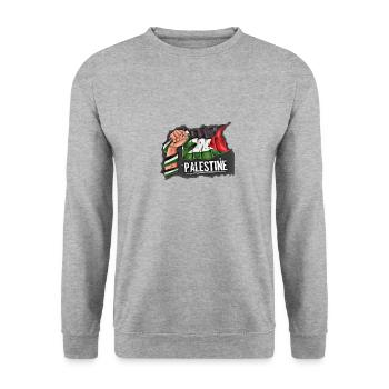 Palestine - Sweat-shirt Unisexe - gris chiné - Devant - Alina (178cm) & Michal (187cm)