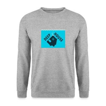 Deep House - Unisex Pullover - Weißgrau meliert - Vorne - Alina (178cm) & Michal (187cm)