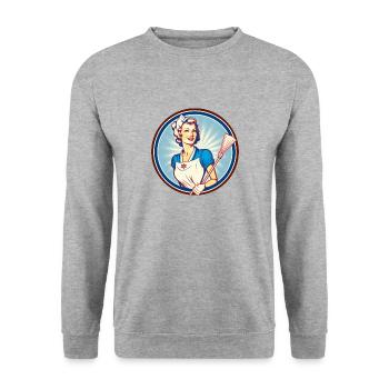 Épouse parfaite - Sweat-shirt Unisexe - gris chiné - Devant - Alina (178cm) & Michal (187cm)