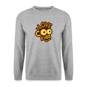 Ich liebe Cookies - Unisex Pullover - Weißgrau meliert - Vorne - Alina (178cm) & Michal (187cm)