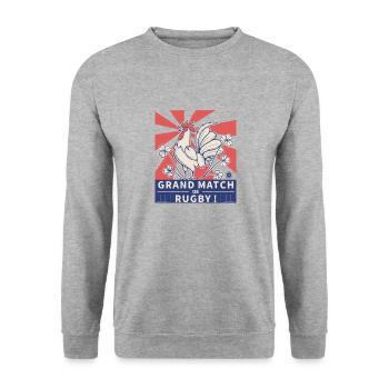 Ireland - France - rugby - Unisex Sweatshirt - salt & pepper - Front - Alina (178cm) & Michal (187cm)