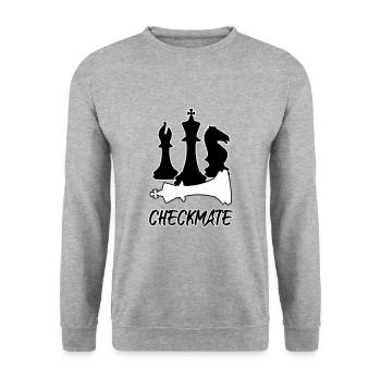 Chess - checkmate - Unisex Sweatshirt - salt & pepper - Front - Alina (178cm) & Michal (187cm)