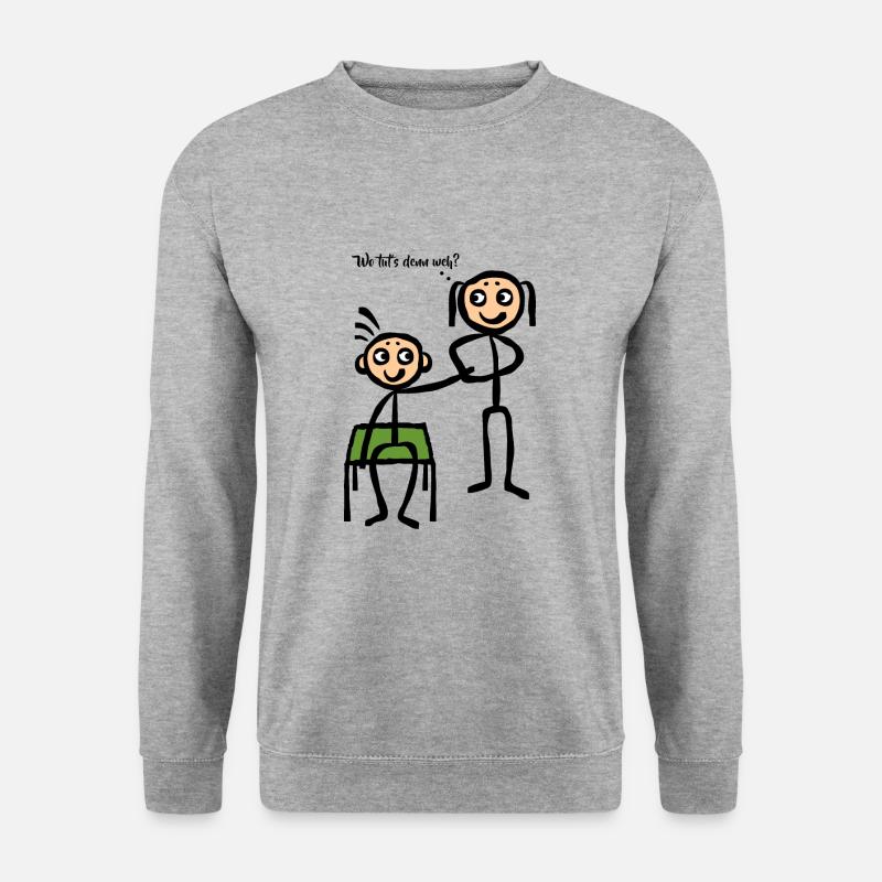 Physiotherapie Krankengymnastik - Wo tuts denn weh - Unisex Pullover - Weißgrau meliert