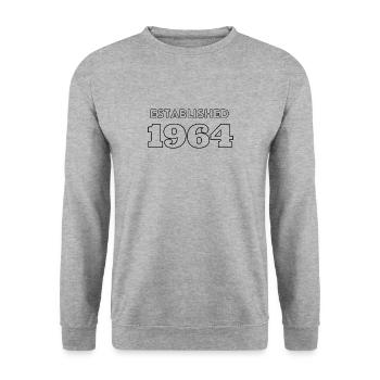 Fondée en 1964 - Célébrez votre année de naissance - Sweat-shirt Unisexe - gris chiné - Devant - Alina (178cm) & Michal (187cm)