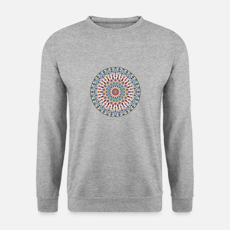 Mandala - Unisex Pullover - Weißgrau meliert