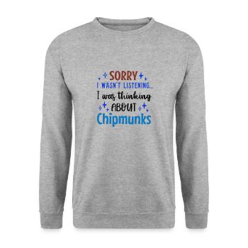 Thinking About Chipmunks Cute Forest Animal - Unisex Sweatshirt - salt & pepper - Front - Alina (178cm) & Michal (187cm)