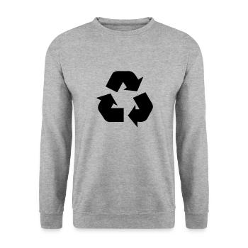 recycling - Unisex Sweatshirt - salt & pepper - Front - Alina (178cm) & Michal (187cm)