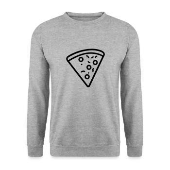Pizza slice - Unisex Sweatshirt - salt & pepper - Front - Alina (178cm) & Michal (187cm)