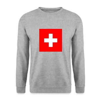 Suisse - Sweat-shirt Unisexe - gris chiné - Devant - Alina (178cm) & Michal (187cm)