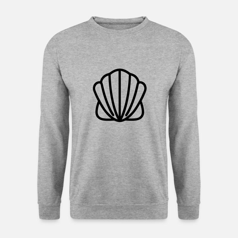 Muschel - Unisex Pullover - Weißgrau meliert