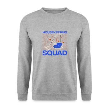 Housekeeping Squad Professioneller - Unisex Pullover - Weißgrau meliert - Vorne - Alina (178cm) & Michal (187cm)