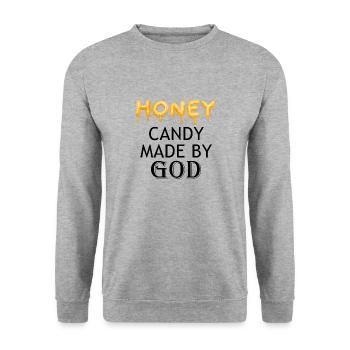 Natural Candy Made By God Honey Nature Bees - Unisex Sweatshirt - salt & pepper - Front - Alina (178cm) & Michal (187cm)