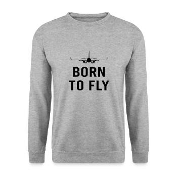Pilot Born To Fly - Unisex Sweatshirt - salt & pepper - Front - Alina (178cm) & Michal (187cm)