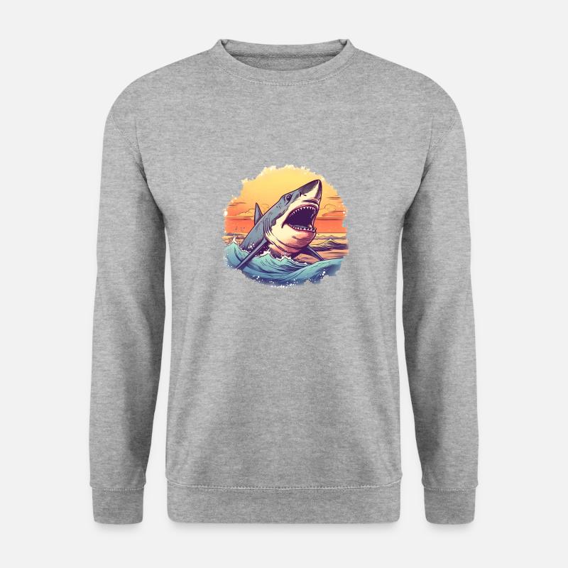 Weißer Hai - Unisex Pullover - Weißgrau meliert