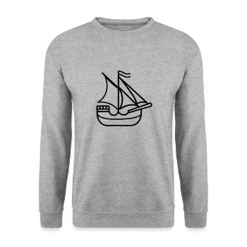 Pirate ship - Unisex Sweatshirt - salt & pepper - Front - Alina (178cm) & Michal (187cm)