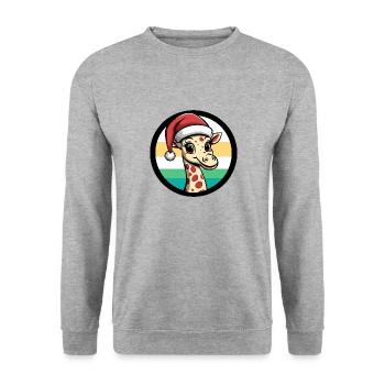 Animal de Noël girafe - Sweat-shirt Unisexe - gris chiné - Devant - Alina (178cm) & Michal (187cm)
