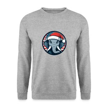 Éléphant Animal de Noël - Sweat-shirt Unisexe - gris chiné - Devant - Alina (178cm) & Michal (187cm)