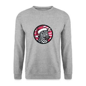 Zebra Christmas Animal - Unisex Sweatshirt - salt & pepper - Front - Alina (178cm) & Michal (187cm)