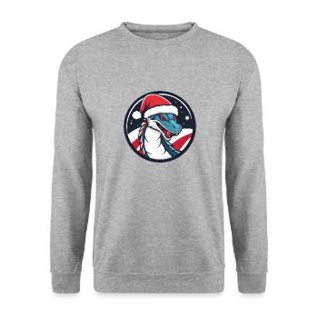 Animal de Noël dragon - Sweat-shirt Unisexe - gris chiné - Devant - Alina (178cm) & Michal (187cm)