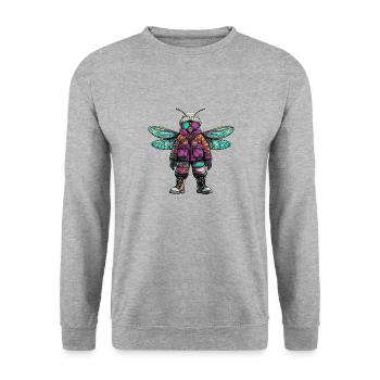 Libellule Mode Hiver - Sweat-shirt Unisexe - gris chiné - Devant - Alina (178cm) & Michal (187cm)