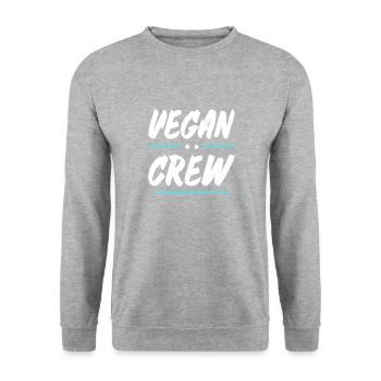 Vegan Crew - Unisex Sweatshirt - salt & pepper - Front - Alina (178cm) & Michal (187cm)