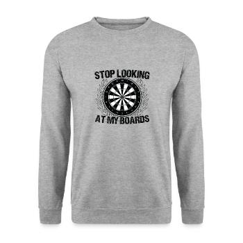 Dart Dartspieler Dartspiel Herren - Unisex Pullover - Weißgrau meliert - Vorne - Alina (178cm) & Michal (187cm)
