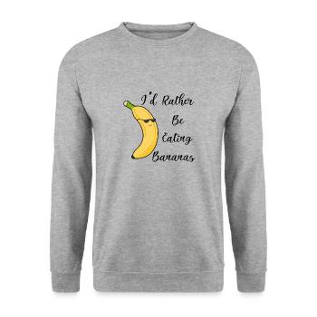 Eating Bananas Healthy Fruits Funny Saying - Unisex Sweatshirt - salt & pepper - Front - Alina (178cm) & Michal (187cm)
