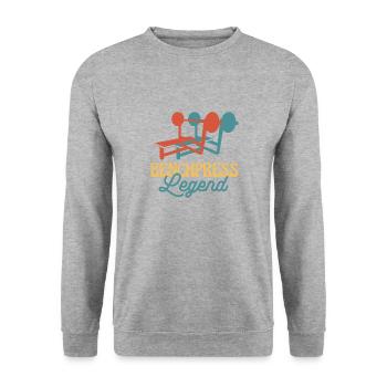 Benchpress Legend Powerlifter - Unisex Pullover - Weißgrau meliert - Vorne - Alina (178cm) & Michal (187cm)