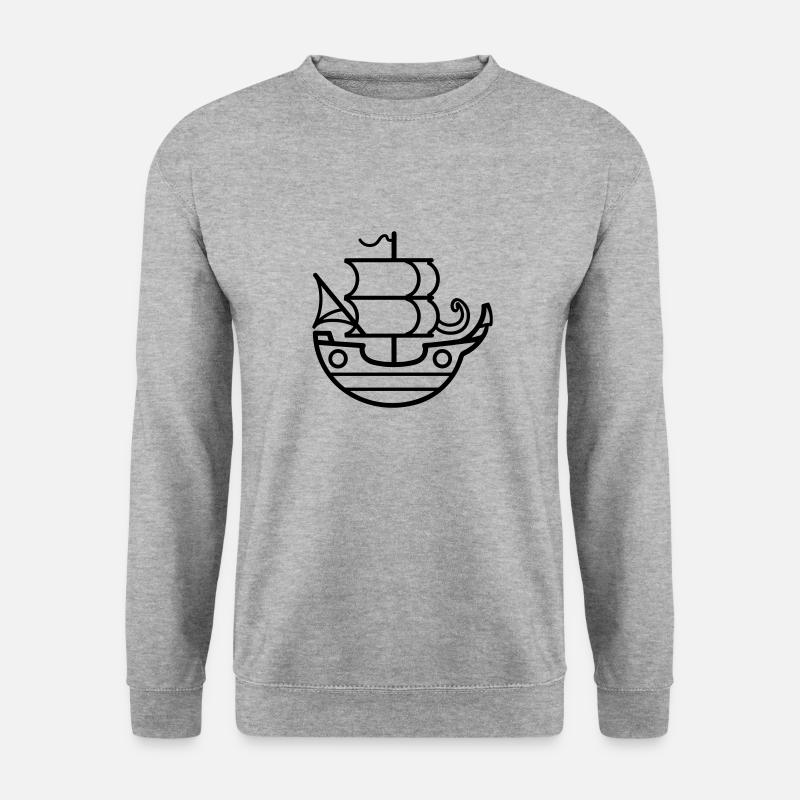 Piratenschiff - Unisex Pullover - Weißgrau meliert