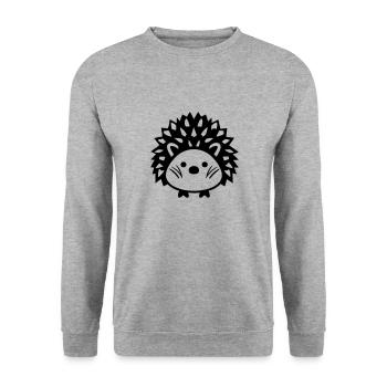 Igel - Unisex Pullover - Weißgrau meliert - Vorne - Alina (178cm) & Michal (187cm)