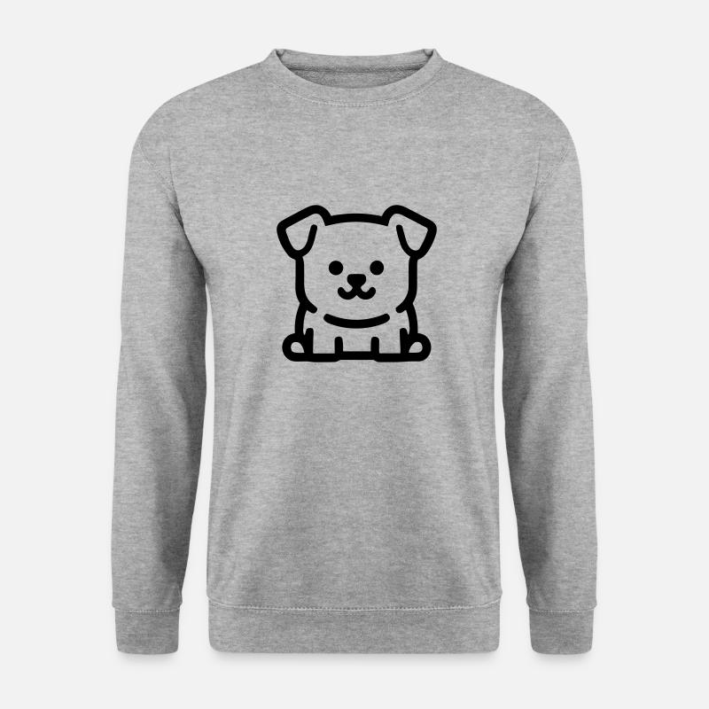 Hund - Unisex Pullover - Weißgrau meliert