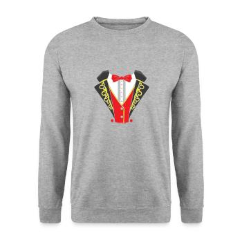 Zirkus Kostüm - Unisex Pullover - Weißgrau meliert - Vorne - Alina (178cm) & Michal (187cm)