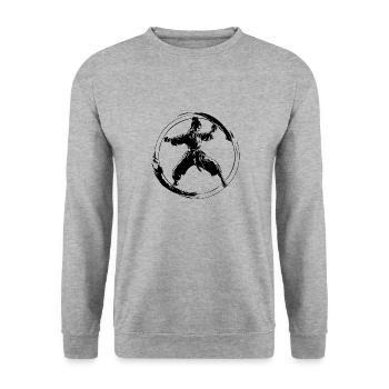 Karate Woman Silhouette - Unisex Sweatshirt - salt & pepper - Front - Alina (178cm) & Michal (187cm)