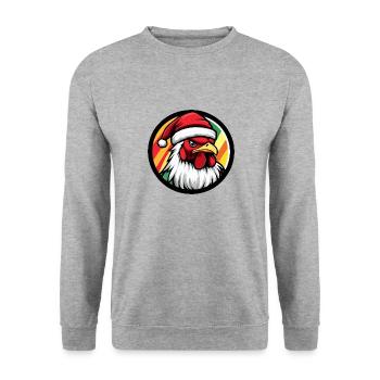Coq Noël Animal - Sweat-shirt Unisexe - gris chiné - Devant - Alina (178cm) & Michal (187cm)