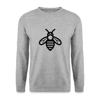 Biene - Unisex Pullover - Weißgrau meliert - Vorne - Alina (178cm) & Michal (187cm)