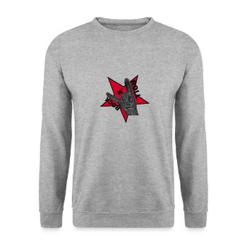 Rock n' Roll - Unisex Pullover - Weißgrau meliert - Vorne - Alina (178cm) & Michal (187cm)