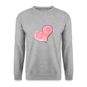 Heart Watercolor Pink - Unisex Sweatshirt - salt & pepper - Front - Alina (178cm) & Michal (187cm)