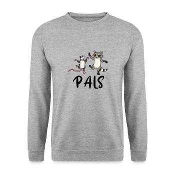 Raccoons and Opossum Pals Opossum Squad Wildlife - Unisex Sweatshirt - salt & pepper - Front - Alina (178cm) & Michal (187cm)
