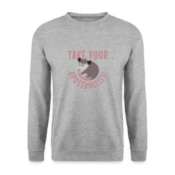 Saisissez vos opportunités Cute Possum Ironic - Sweat-shirt Unisexe - gris chiné - Devant - Alina (178cm) & Michal (187cm)