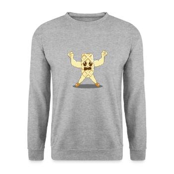 Muscles d'haltérophilie Waffle Gym - Sweat-shirt Unisexe - gris chiné - Devant - Alina (178cm) & Michal (187cm)