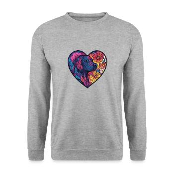 Kangal Dog Heart Dog Love - Unisex Sweatshirt - salt & pepper - Front - Alina (178cm) & Michal (187cm)