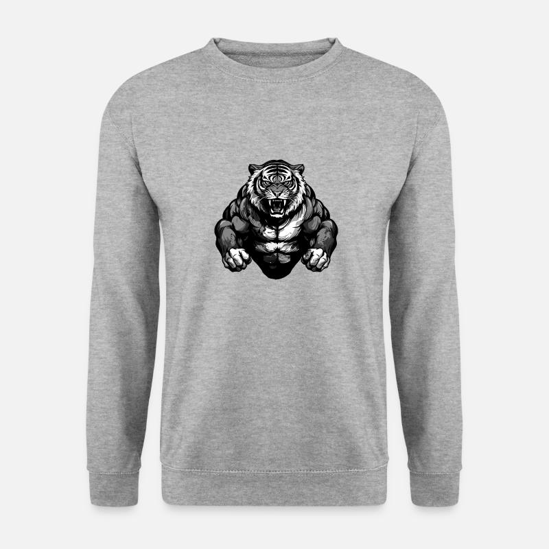 Musculation Tiger Muscles - Sweat-shirt Unisexe - gris chiné