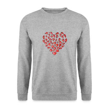 Cœur Coeur - Sweat-shirt Unisexe - gris chiné - Devant - Alina (178cm) & Michal (187cm)
