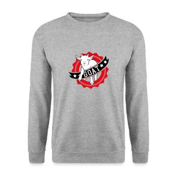 GOAT greatest goat - Unisex Sweatshirt - salt & pepper - Front - Alina (178cm) & Michal (187cm)