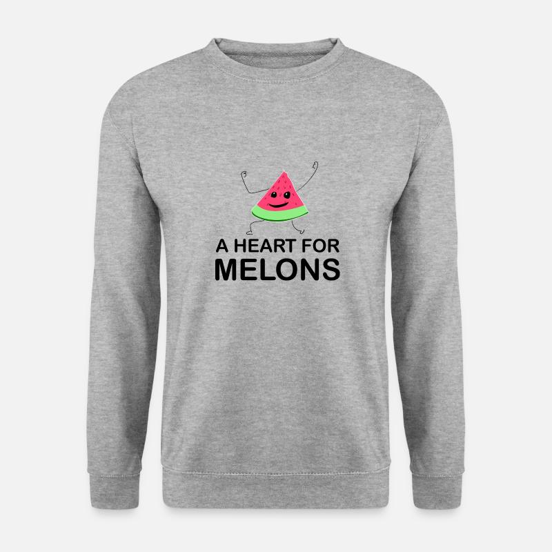 Melone Melonen Wassermelone - Unisex Pullover - Weißgrau meliert