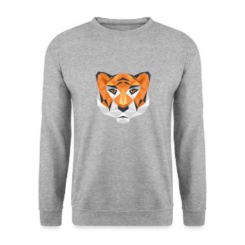Tiger Art Cute Big Cats Animal Wildlife Nature - Unisex Sweatshirt - salt & pepper - Front - Alina (178cm) & Michal (187cm)