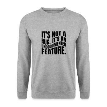 Ce n’est pas un bug. C’est une fonctionnalité non documentée. - Sweat-shirt Unisexe - gris chiné - Devant - Alina (178cm) & Michal (187cm)