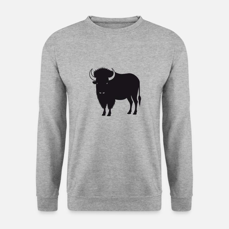 Büffel - Unisex Pullover - Weißgrau meliert