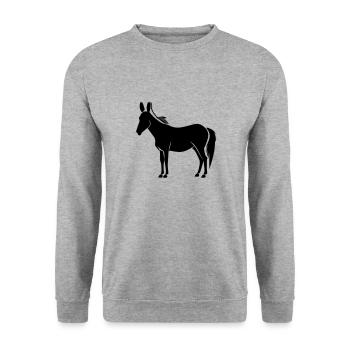 Esel - Unisex Pullover - Weißgrau meliert - Vorne - Alina (178cm) & Michal (187cm)