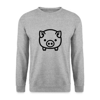 pig - Unisex Sweatshirt - salt & pepper - Front - Alina (178cm) & Michal (187cm)